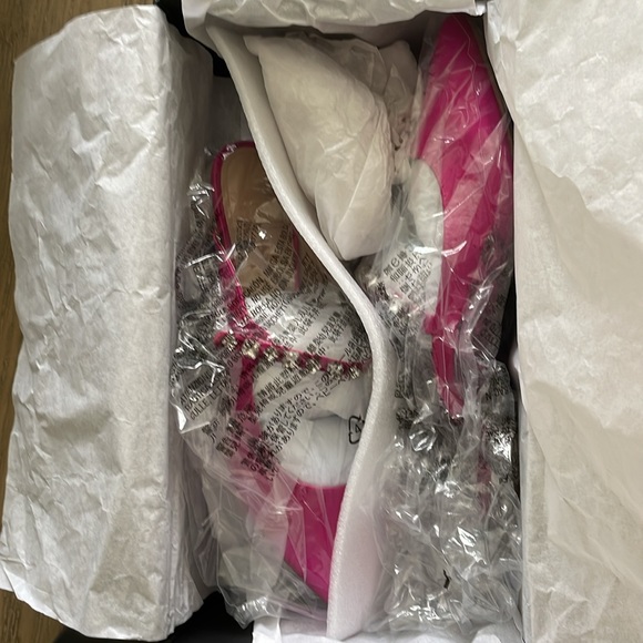 Banana Republic Pink Satin Embellished Strap Mule - Like New In Box - Picture 7 of 17